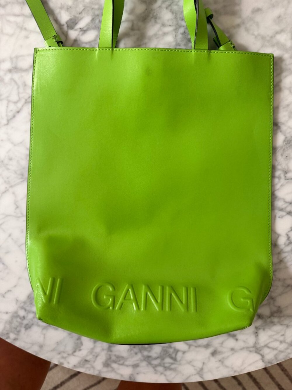 Ganni Leather Tote Bag